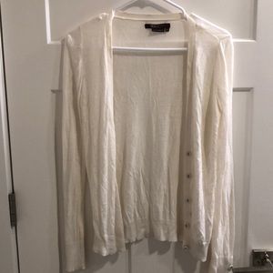 BCBG MaxAzria long sleeve cream cardigan, Vneck